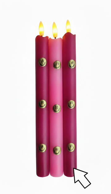 Koop burgundy-gouden-smiley LED kaars Smiley