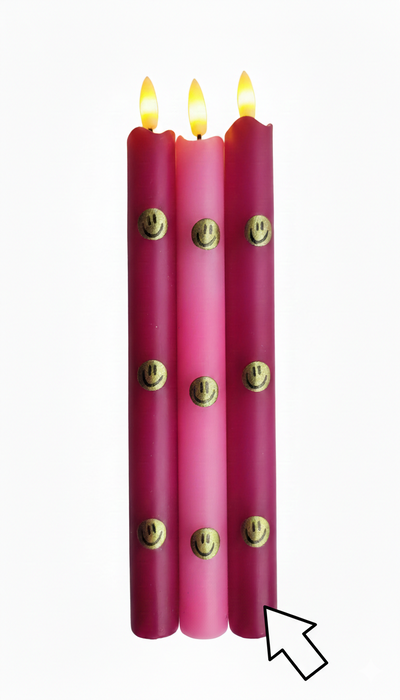 Koop burgundy-gouden-smiley LED kaars Smiley