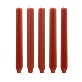 Koop terracotta Pilaarkaars Ribbel - Set van 5